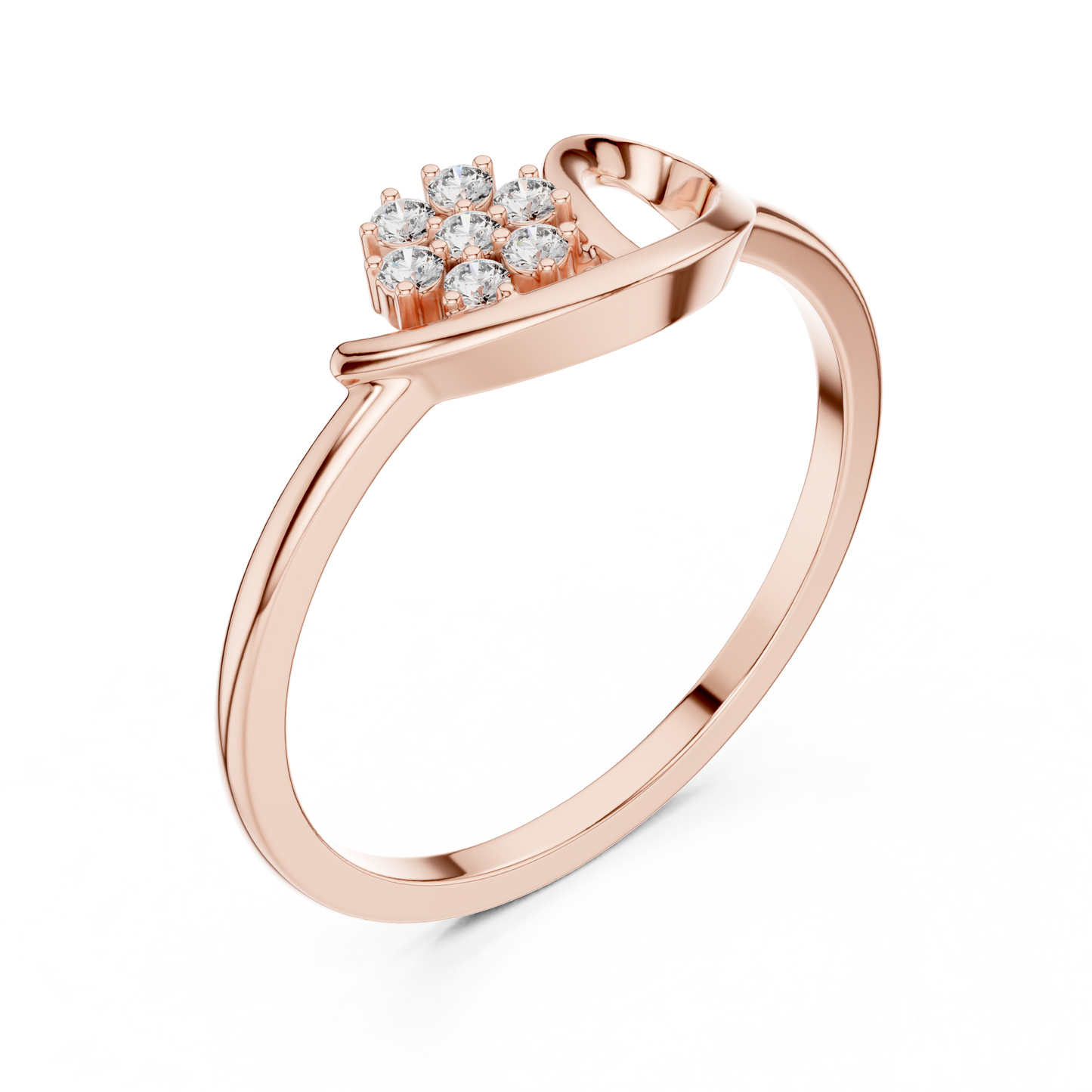 Lab Grown Diamond Floral Swirl Ring
