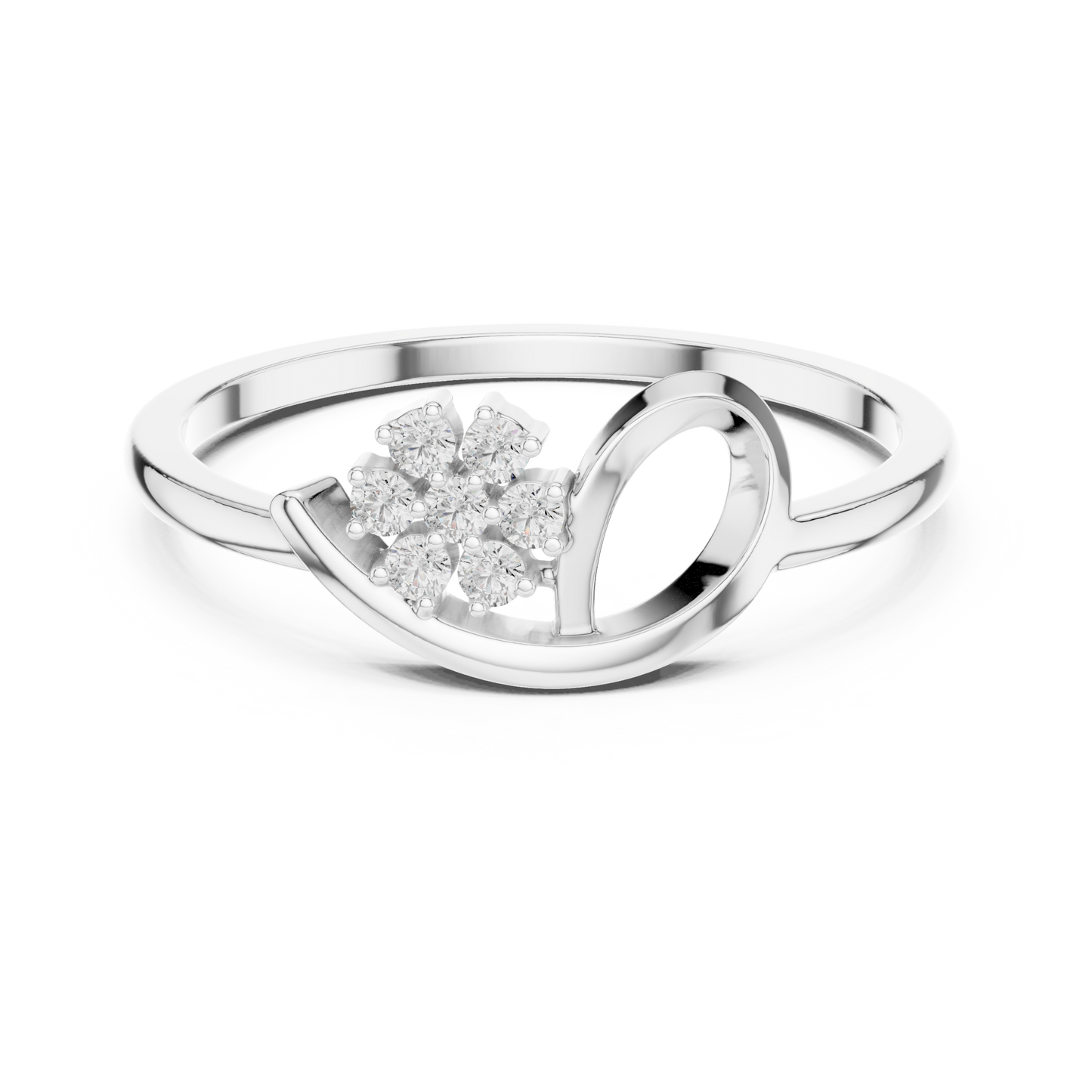Lab Grown Diamond Floral Swirl Ring
