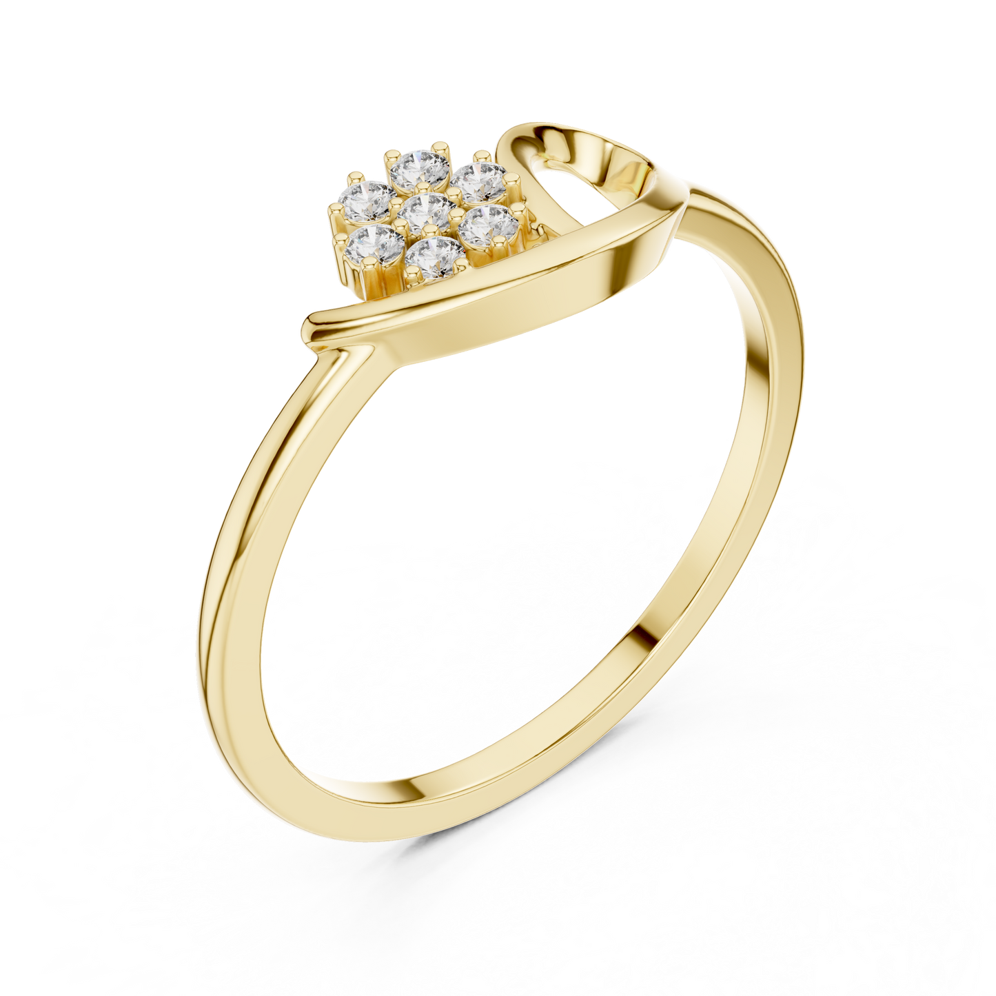 Lab Grown Diamond Floral Swirl Ring