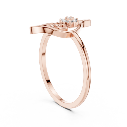 Whimsical Shell Spiral Lab Diamond Ring