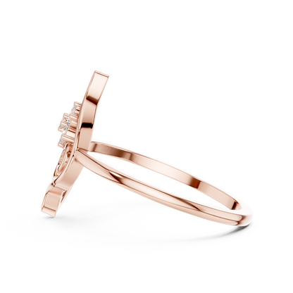 Whimsical Shell Spiral Lab Diamond Ring