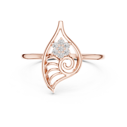 Whimsical Shell Spiral Lab Diamond Ring