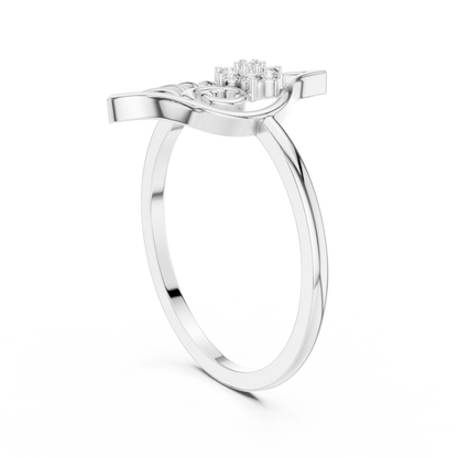Whimsical Shell Spiral Lab Diamond Ring