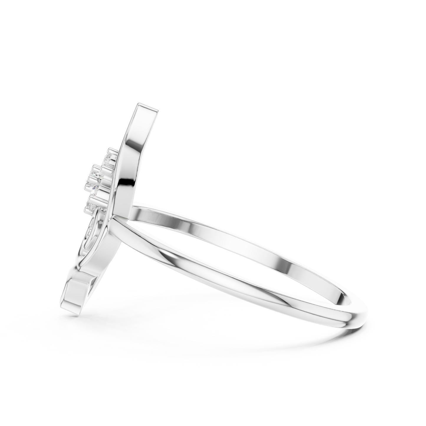 Whimsical Shell Spiral Lab Diamond Ring