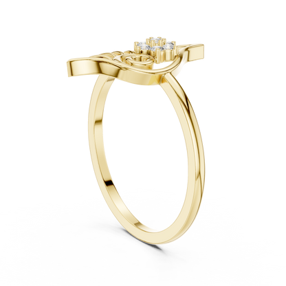 Whimsical Shell Spiral Lab Diamond Ring