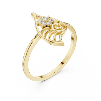 Whimsical Shell Spiral Lab Diamond Ring