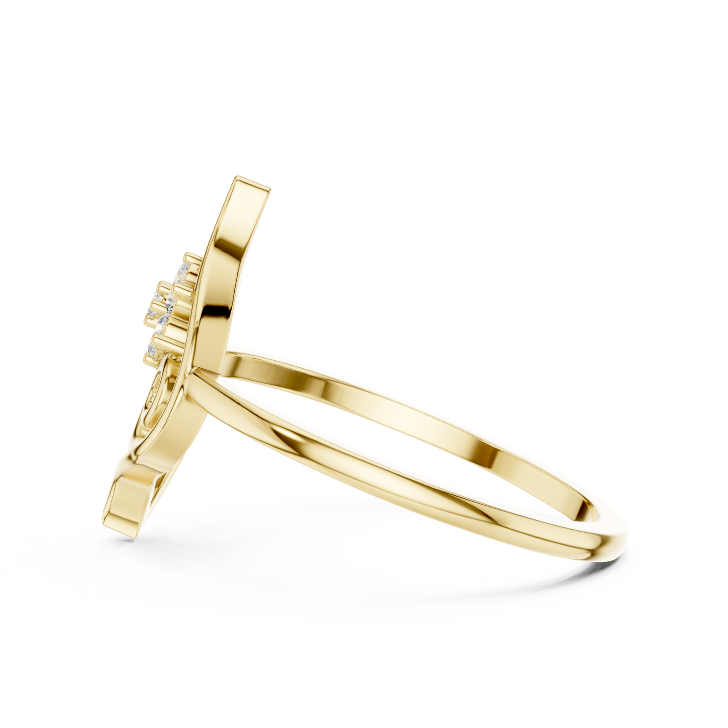 Whimsical Shell Spiral Lab Diamond Ring