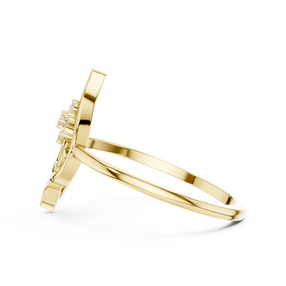 Whimsical Shell Spiral Lab Diamond Ring