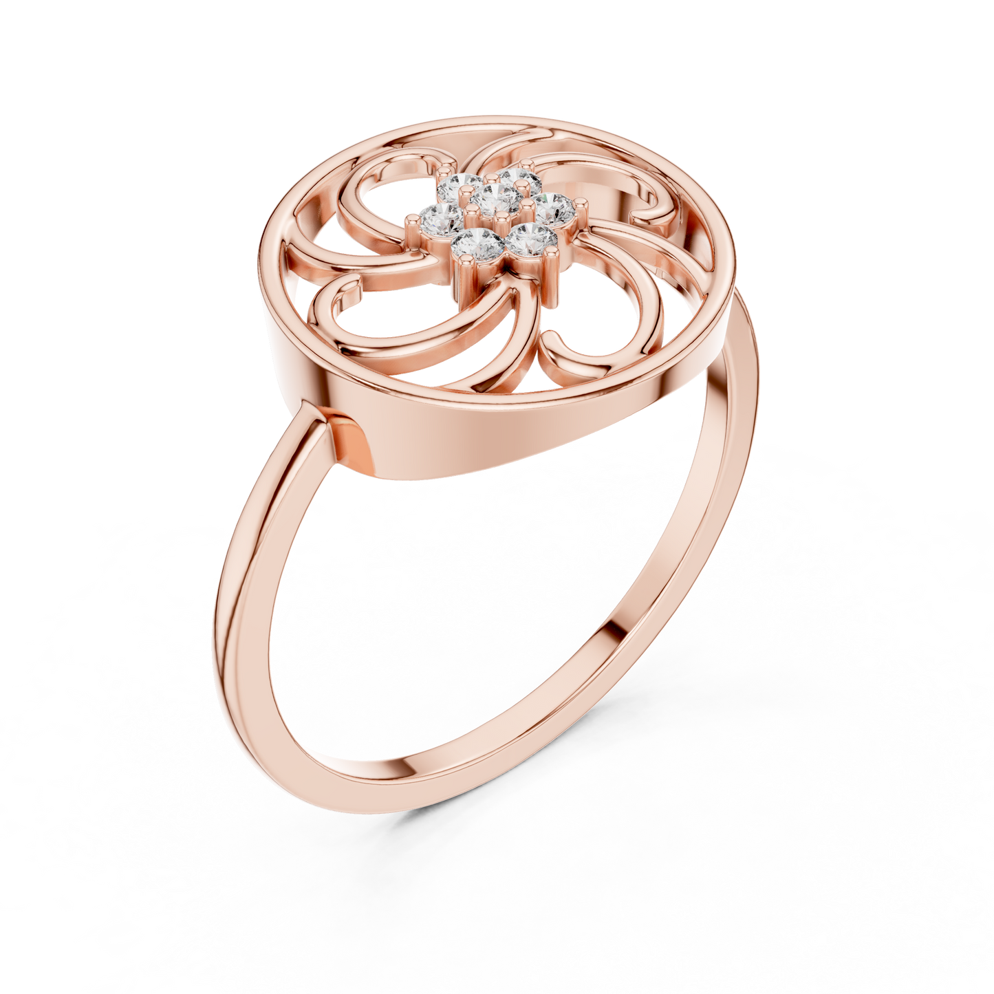 Celestial Swirl Round Lab Grown Diamond Ring