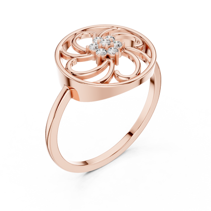 Celestial Swirl Round Lab Grown Diamond Ring