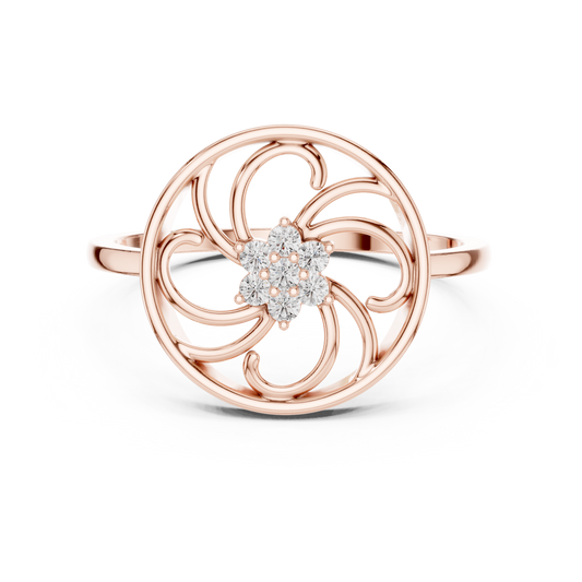 Celestial Swirl Round Lab Grown Diamond Ring