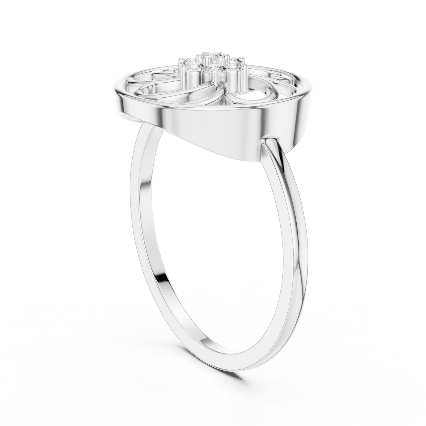 Celestial Swirl Round Lab Grown Diamond Ring