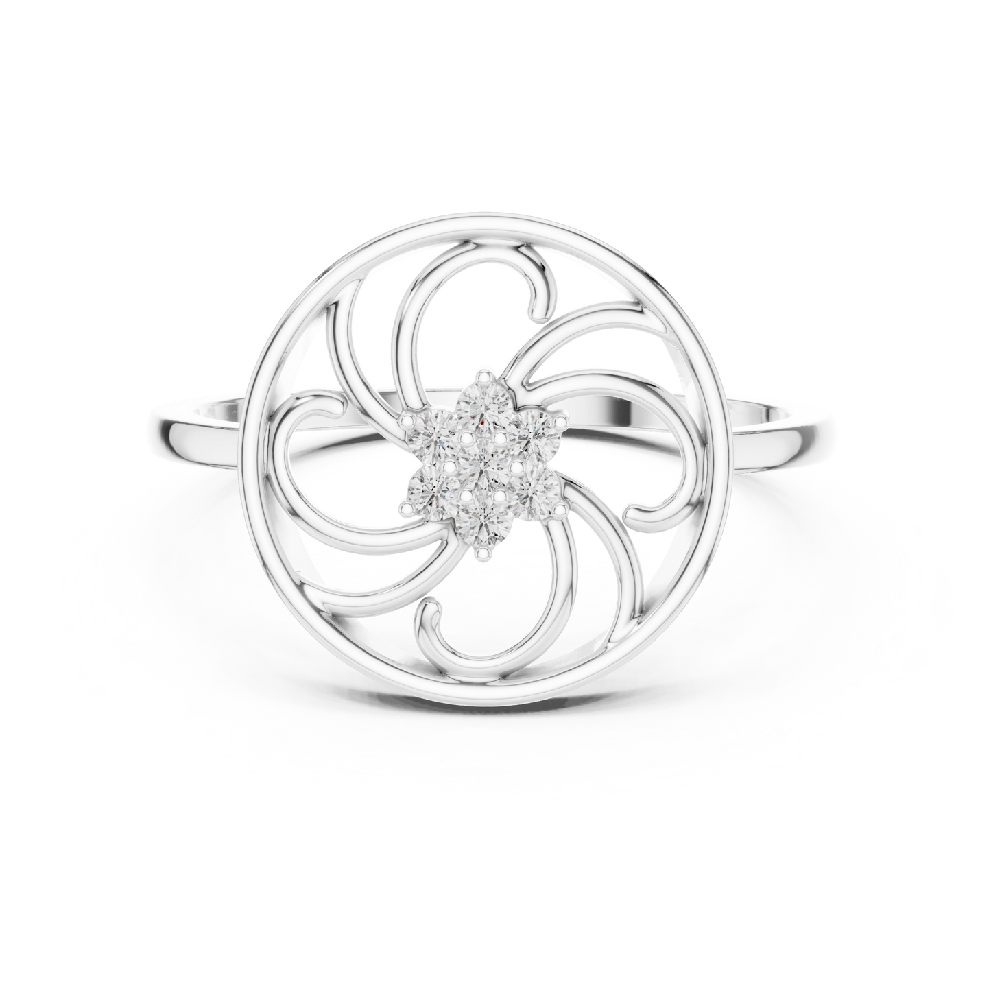 Celestial Swirl Round Lab Grown Diamond Ring