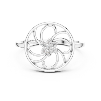 Celestial Swirl Round Lab Grown Diamond Ring