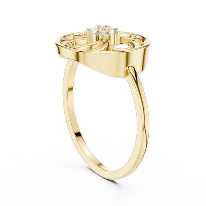 Celestial Swirl Round Lab Grown Diamond Ring
