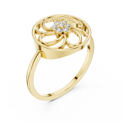 Celestial Swirl Round Lab Grown Diamond Ring