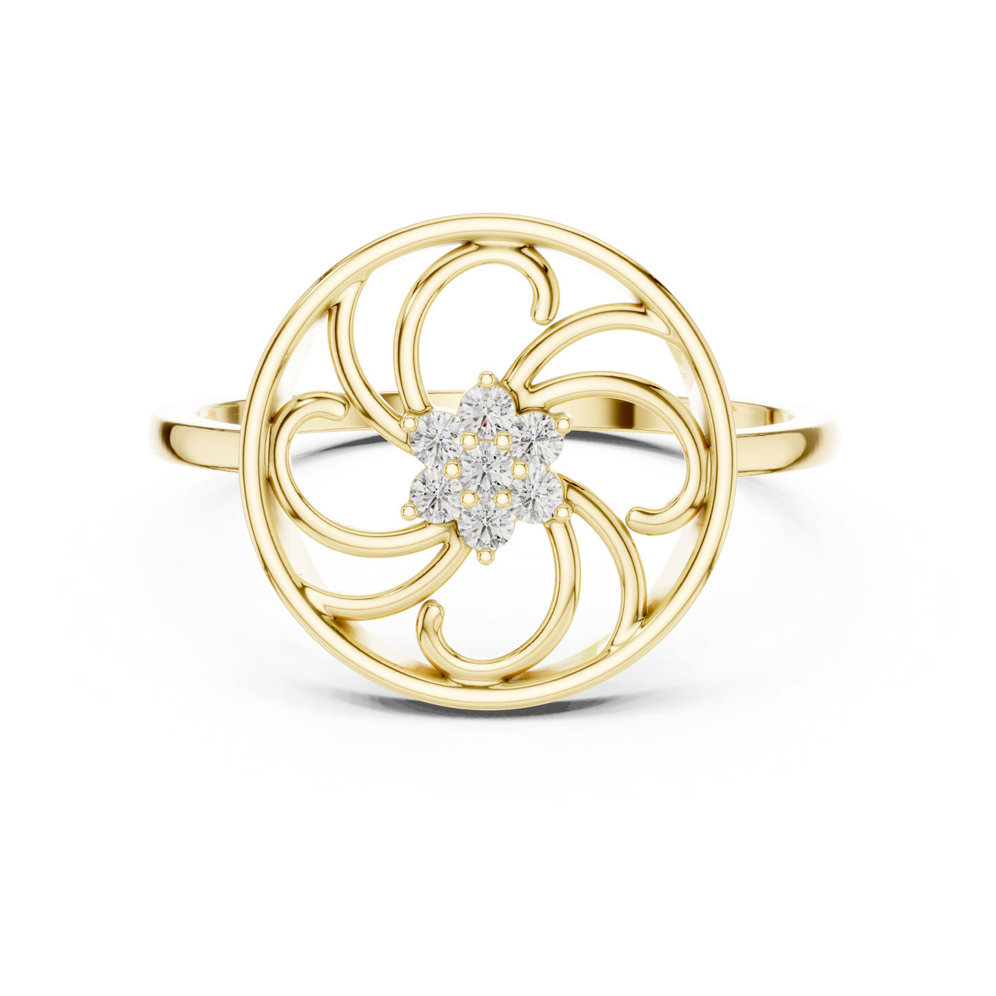 Celestial Swirl Round Lab Grown Diamond Ring