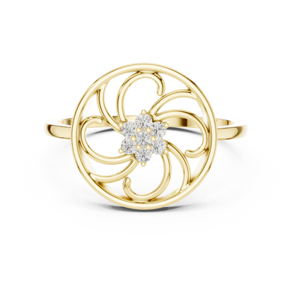 Celestial Swirl Round Lab Grown Diamond Ring