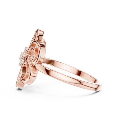 Round Lab Grown Diamond Spinning Blossom Ring
