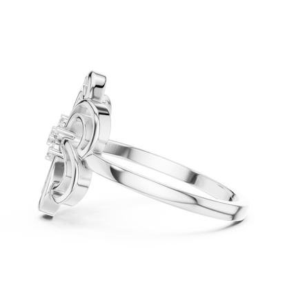 Round Lab Grown Diamond Spinning Blossom Ring