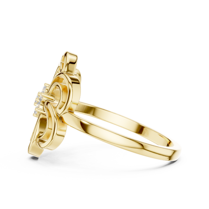 Round Lab Grown Diamond Spinning Blossom Ring
