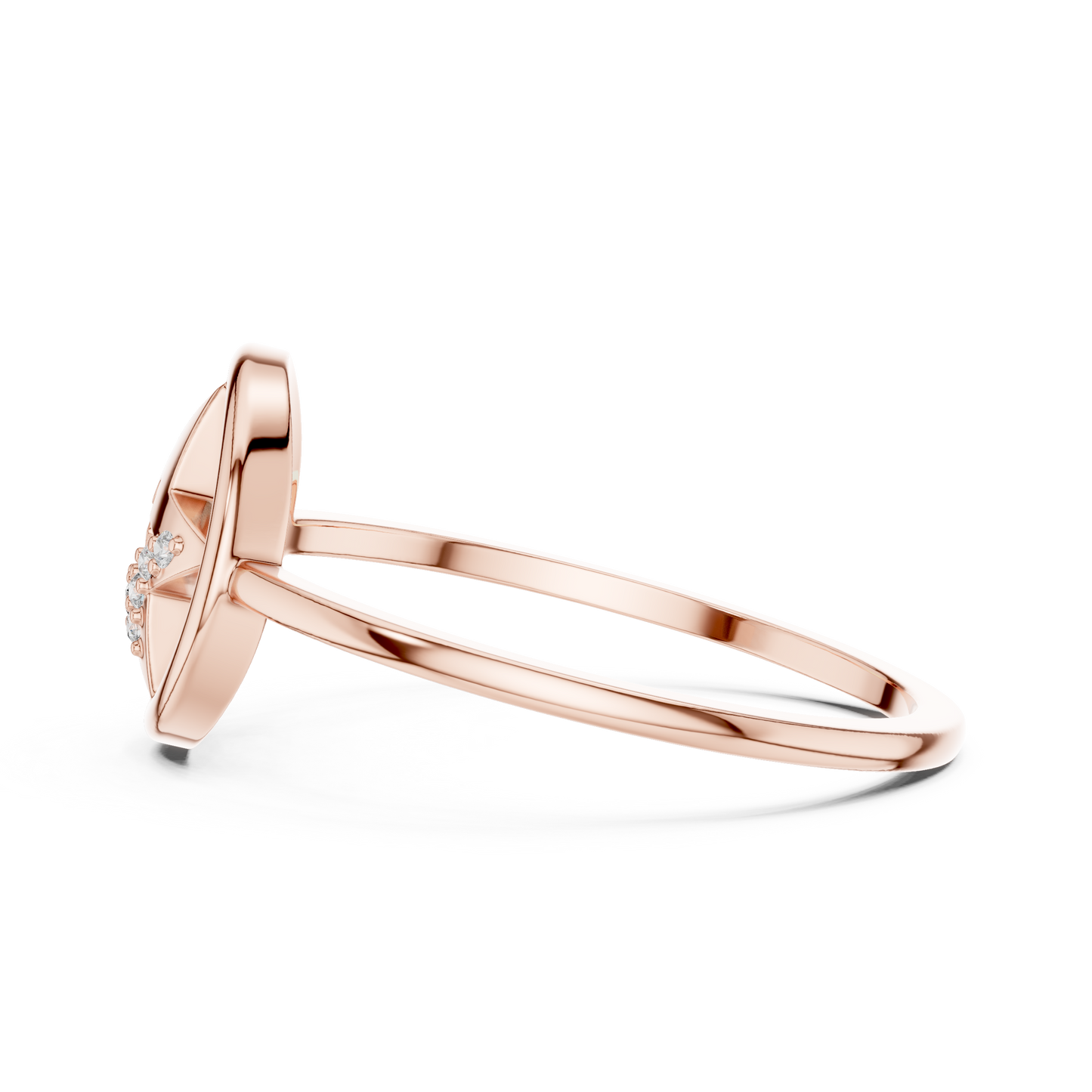 Open Circle Star Lab Grown Diamond Ring