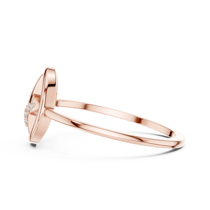 Open Circle Star Lab Grown Diamond Ring