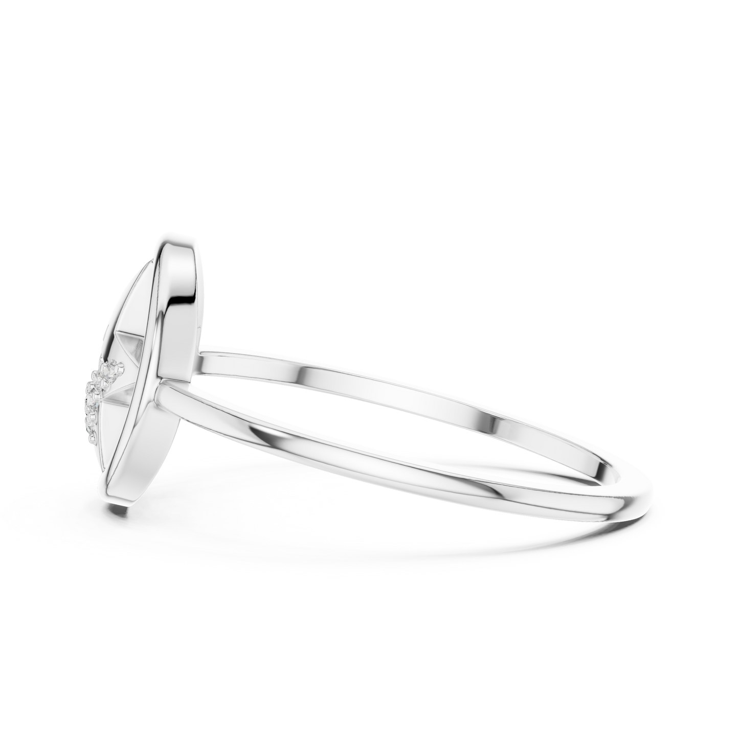 Open Circle Star Lab Grown Diamond Ring