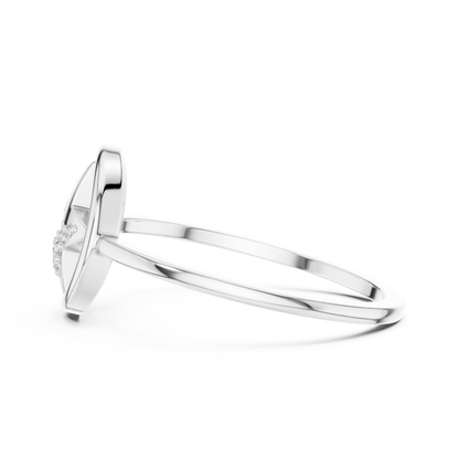Open Circle Star Lab Grown Diamond Ring