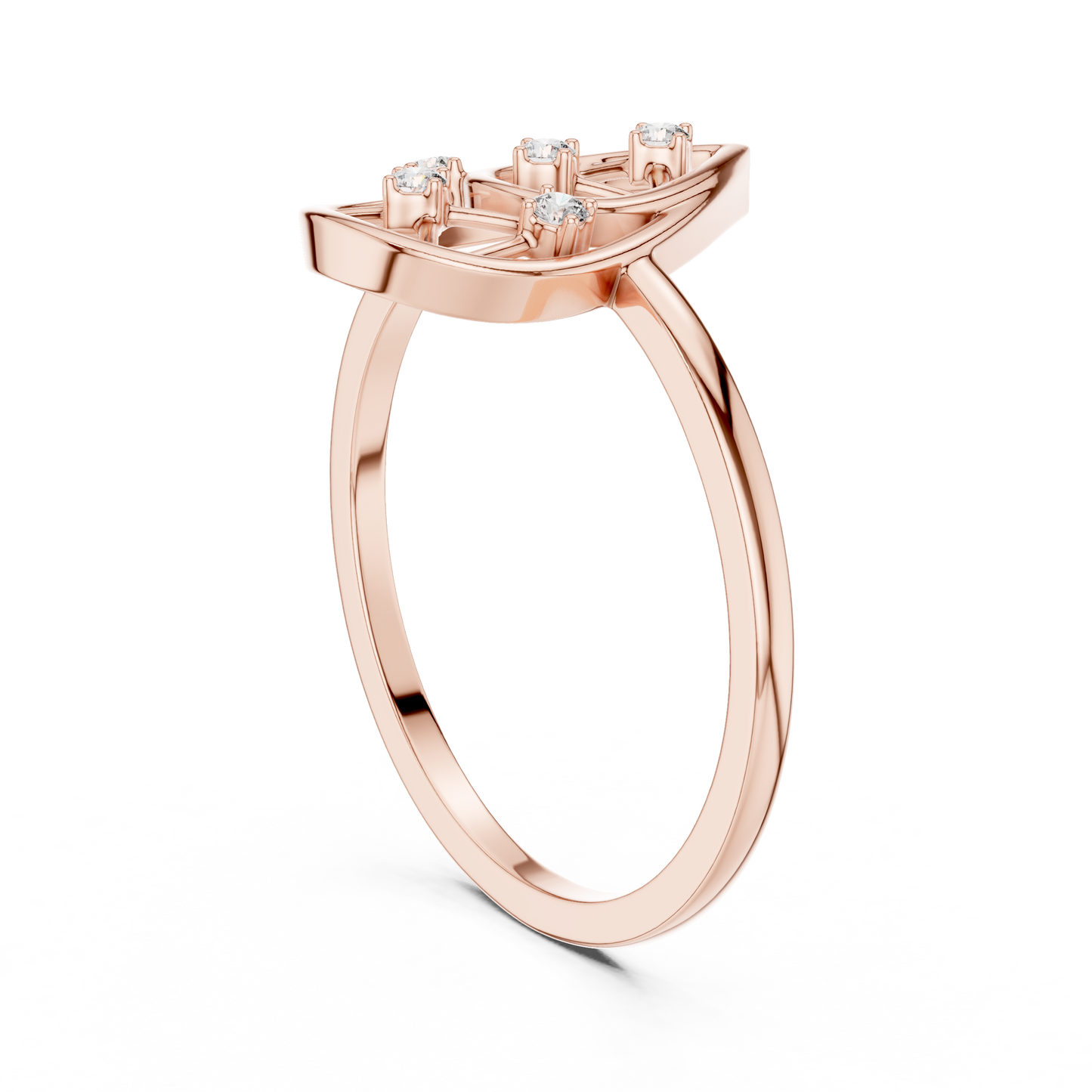Round Lab Grown Diamond Pear Cut Frame Ring