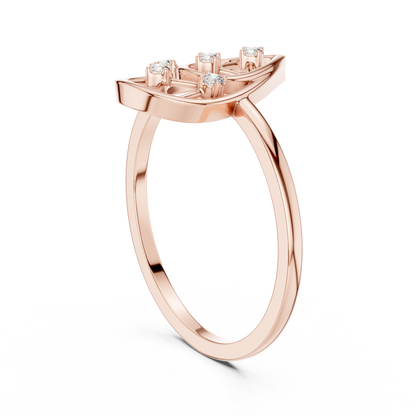Round Lab Grown Diamond Pear Cut Frame Ring