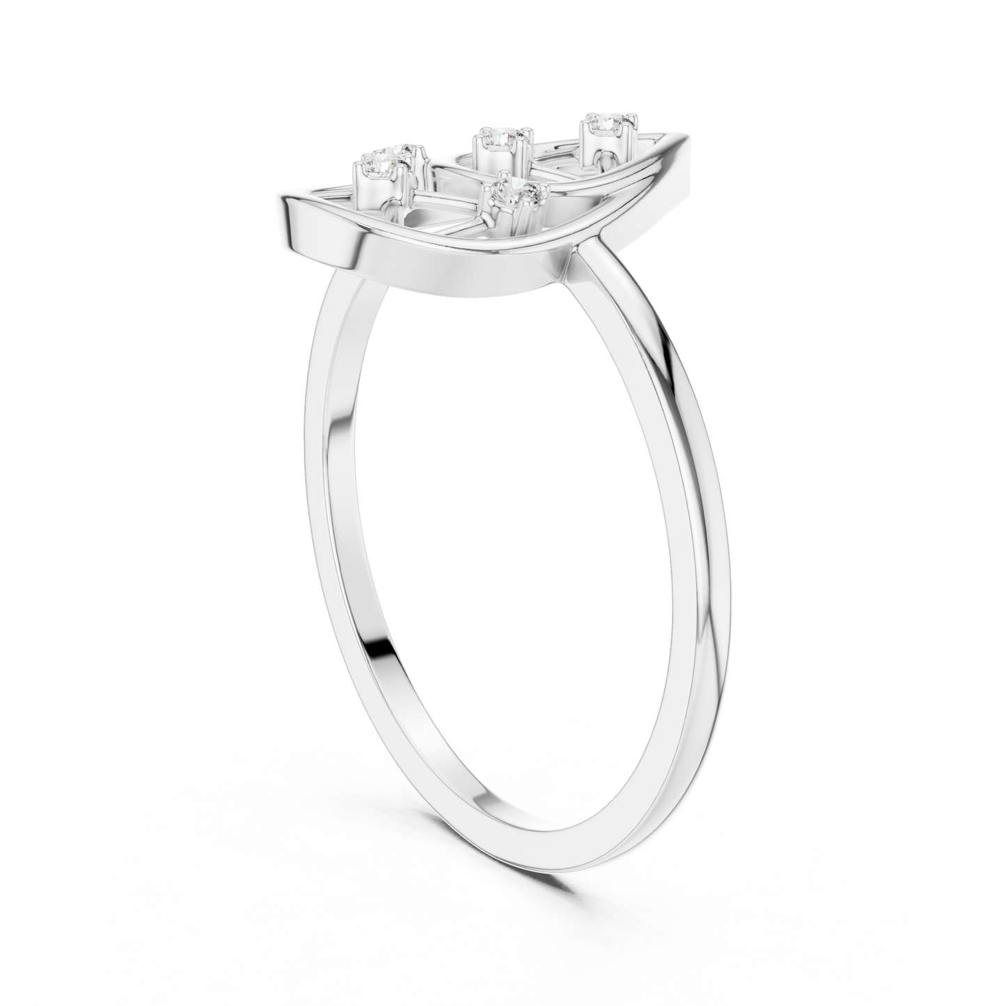 Round Lab Grown Diamond Pear Cut Frame Ring