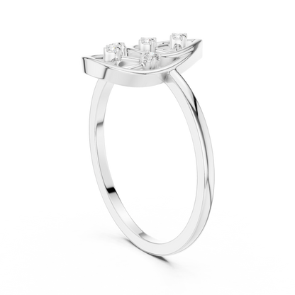 Round Lab Grown Diamond Pear Cut Frame Ring
