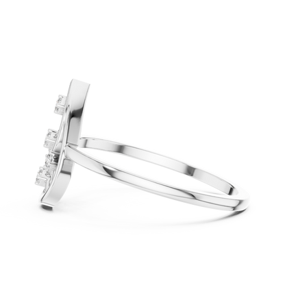 Round Lab Grown Diamond Pear Cut Frame Ring