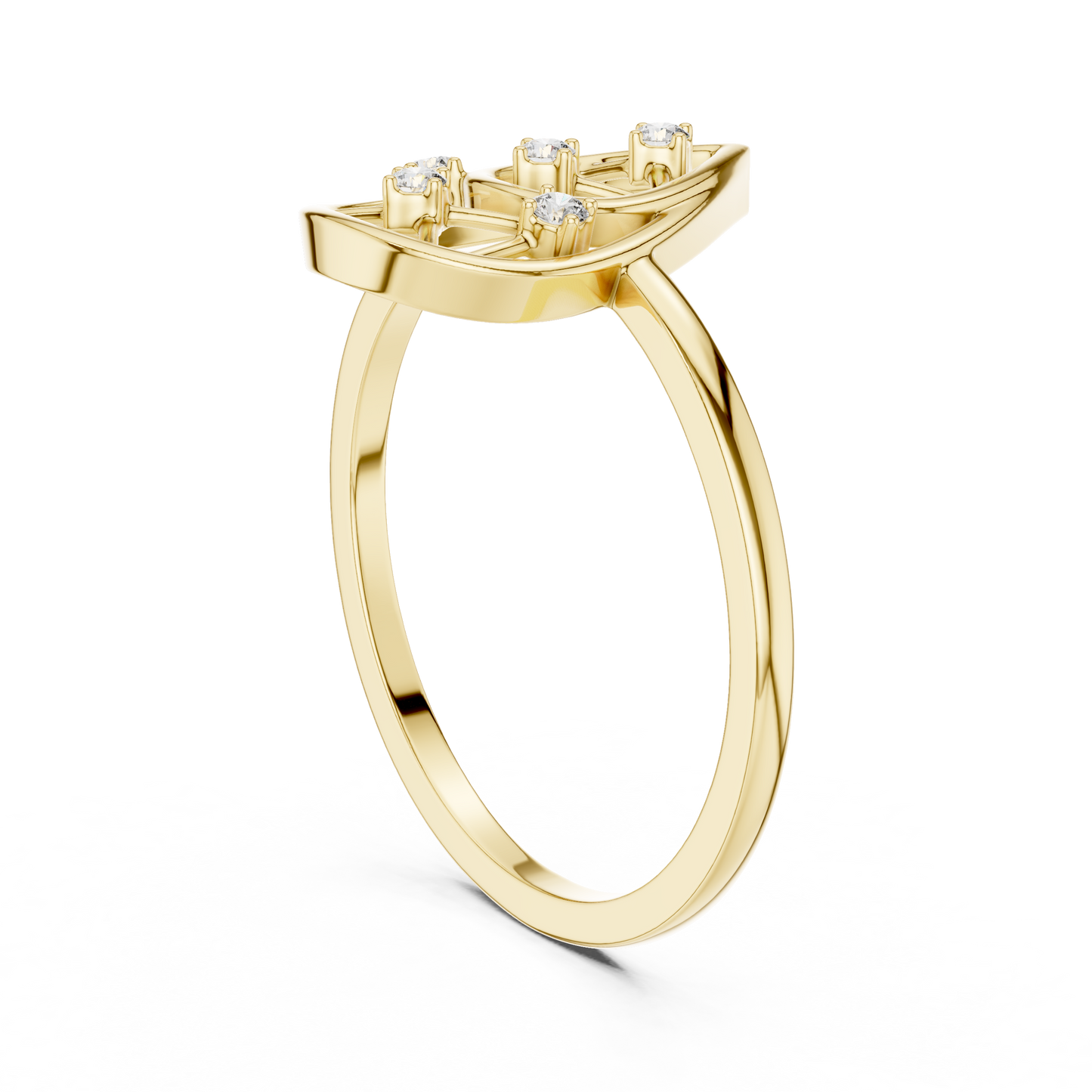 Round Lab Grown Diamond Pear Cut Frame Ring