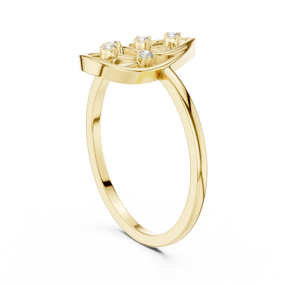 Round Lab Grown Diamond Pear Cut Frame Ring