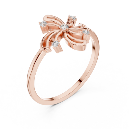 Round Lab Grown Diamond Pinwheel Flower Ring