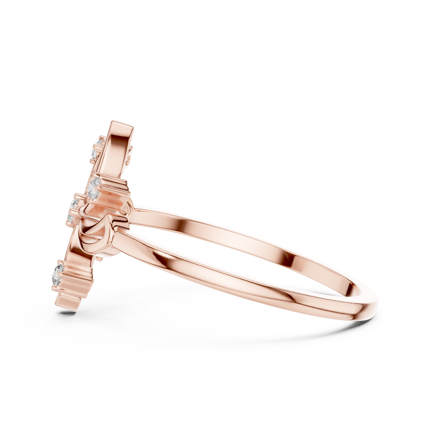 Round Lab Grown Diamond Pinwheel Flower Ring
