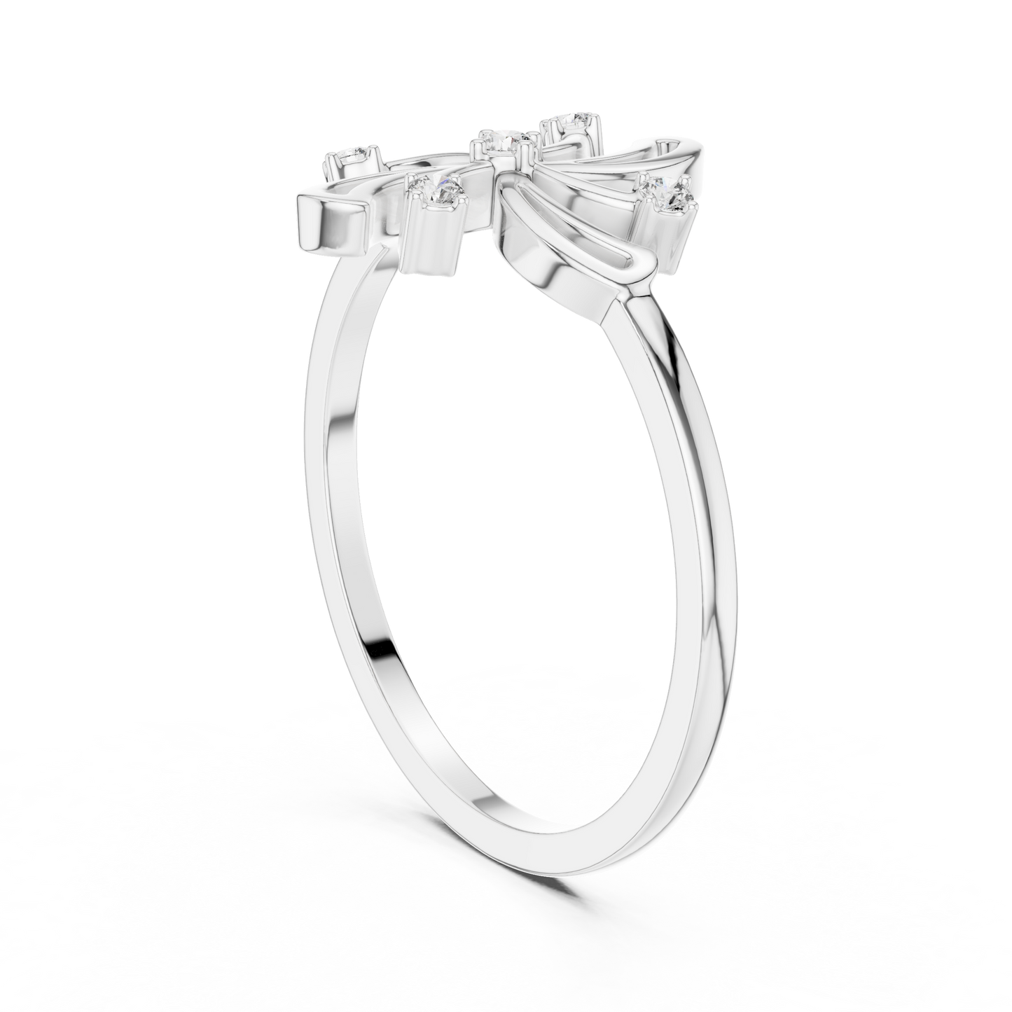 Round Lab Grown Diamond Pinwheel Flower Ring