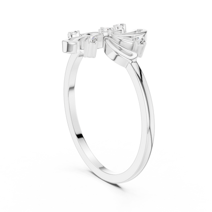 Round Lab Grown Diamond Pinwheel Flower Ring