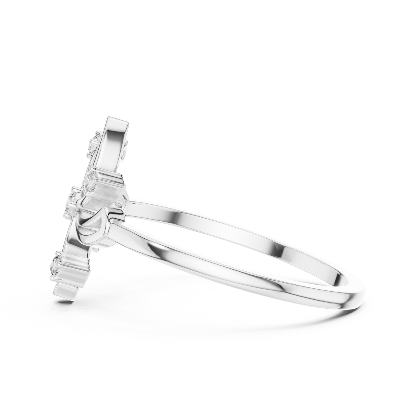 Round Lab Grown Diamond Pinwheel Flower Ring