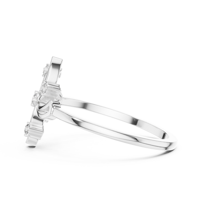 Round Lab Grown Diamond Pinwheel Flower Ring