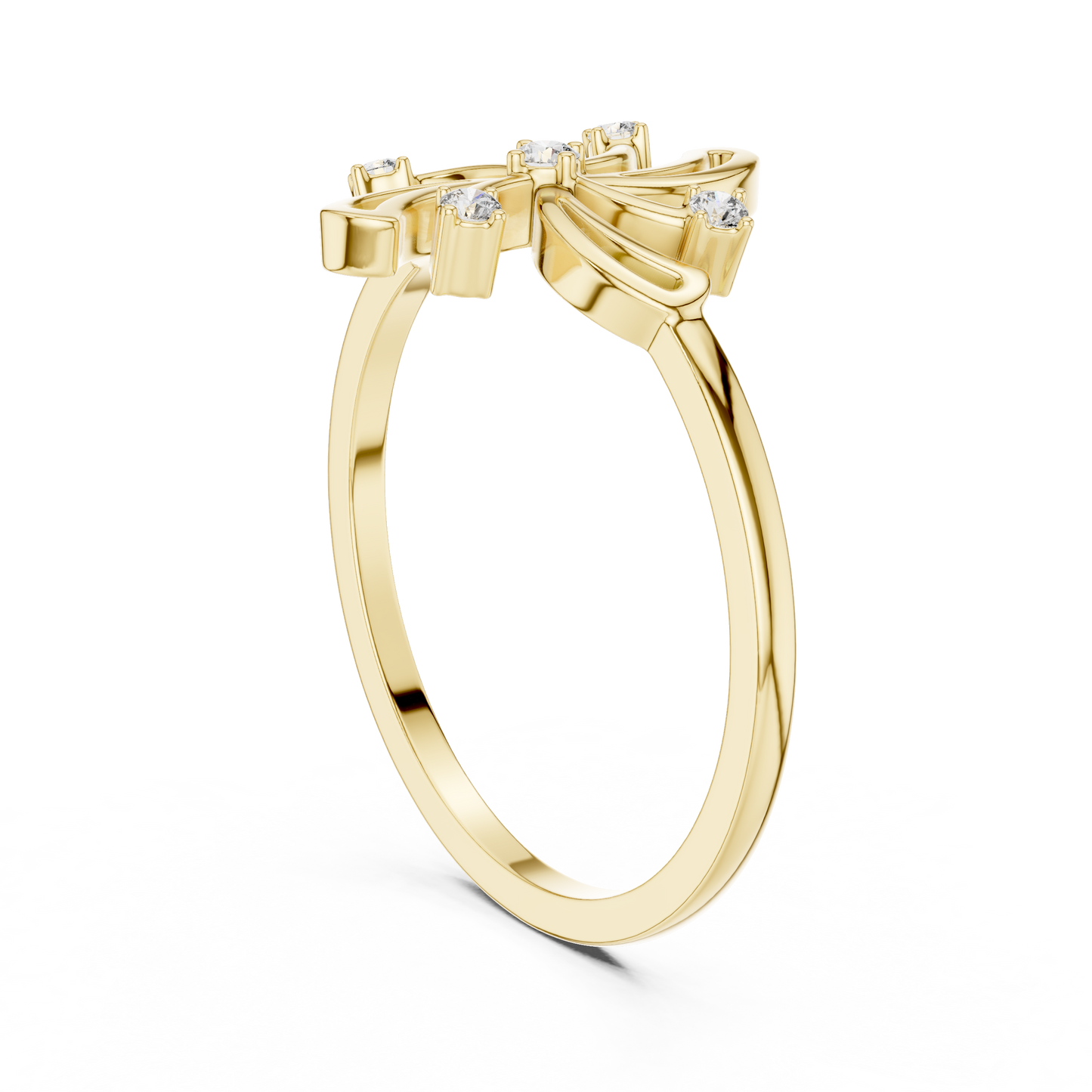 Round Lab Grown Diamond Pinwheel Flower Ring