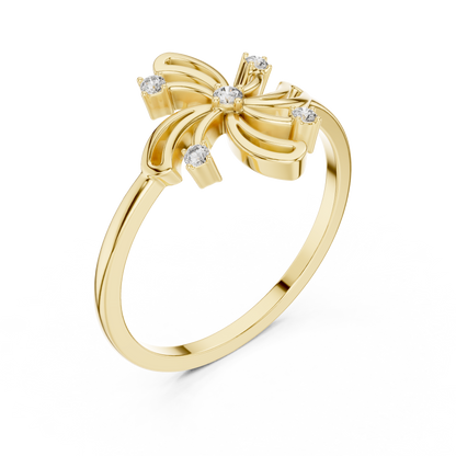 Round Lab Grown Diamond Pinwheel Flower Ring