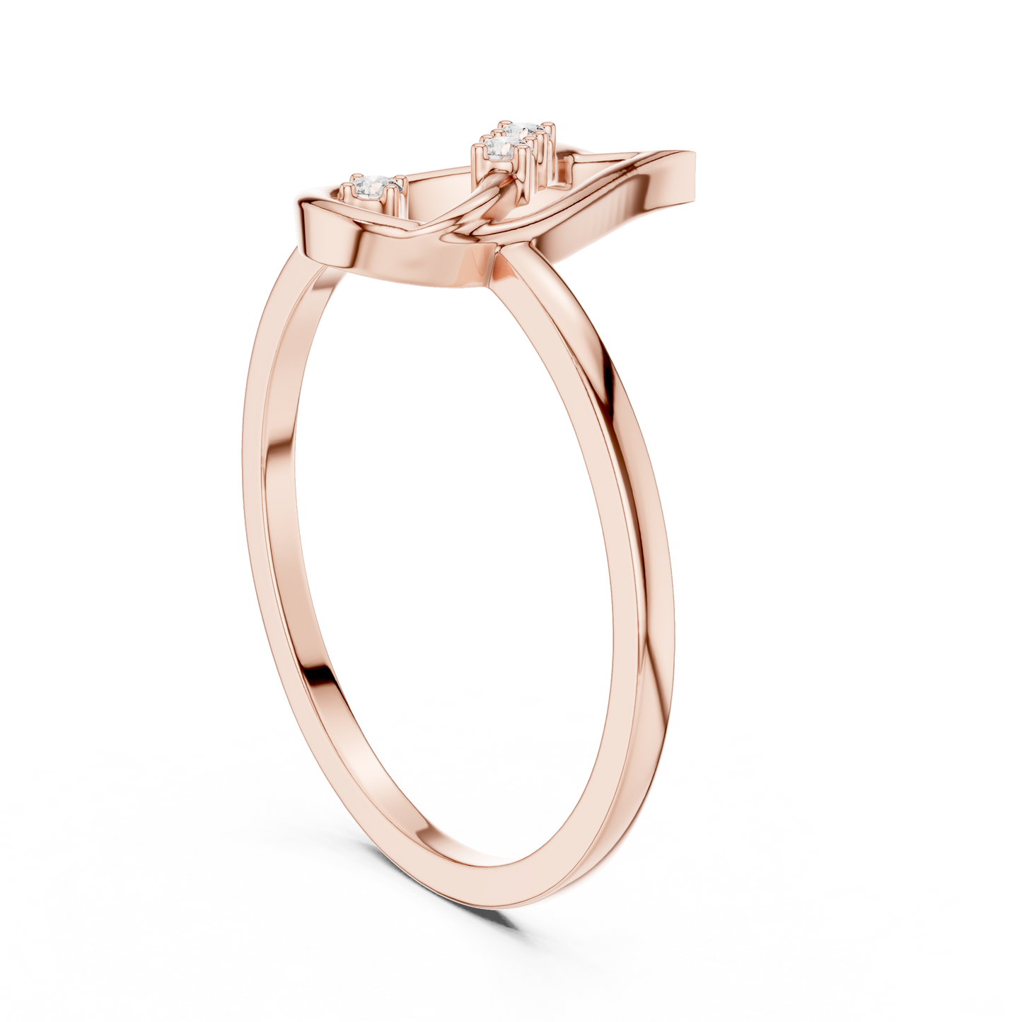 Round Lab Grown Diamond Flame Teardrop Ring