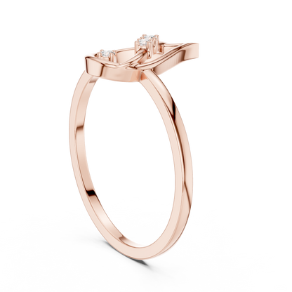 Round Lab Grown Diamond Flame Teardrop Ring
