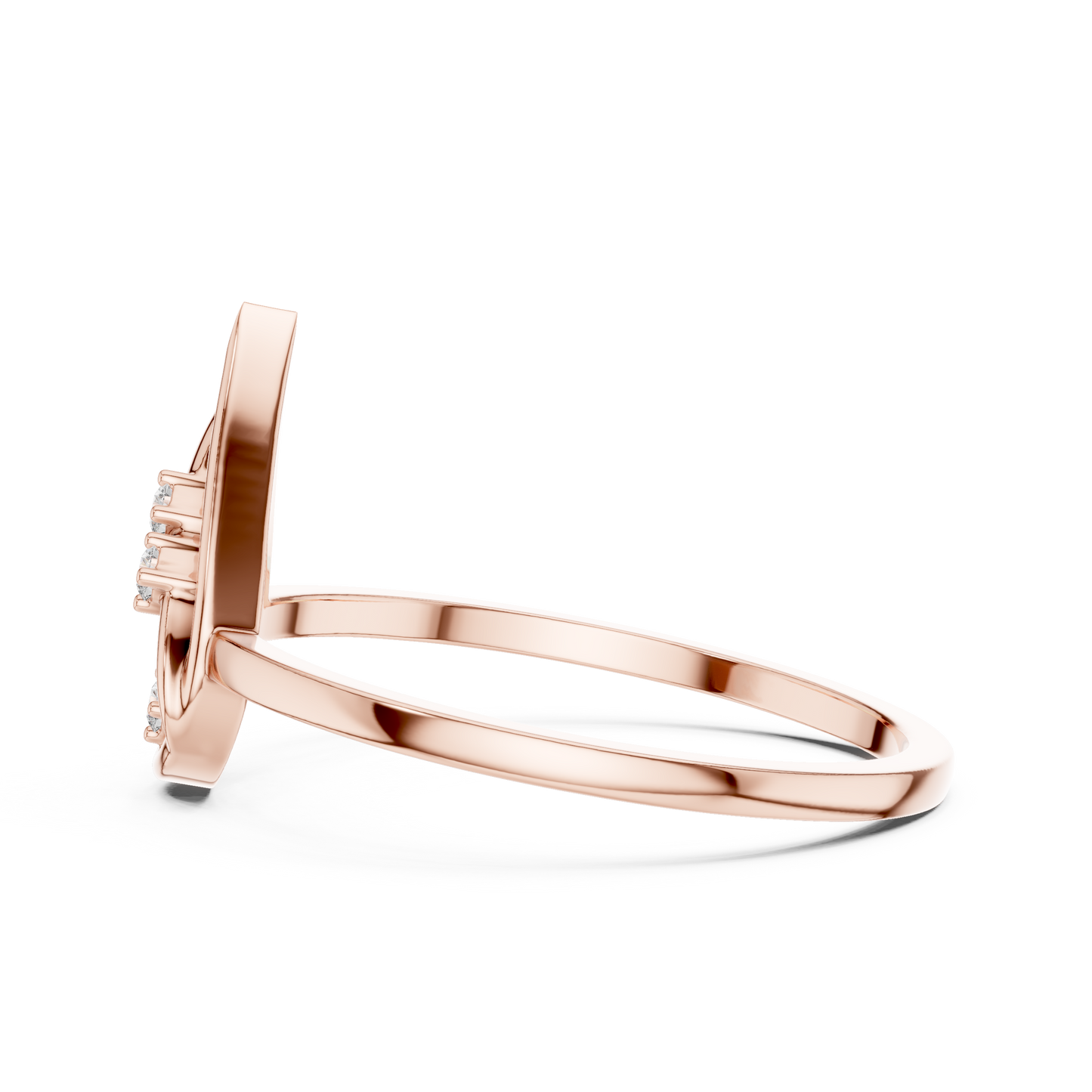 Round Lab Grown Diamond Flame Teardrop Ring