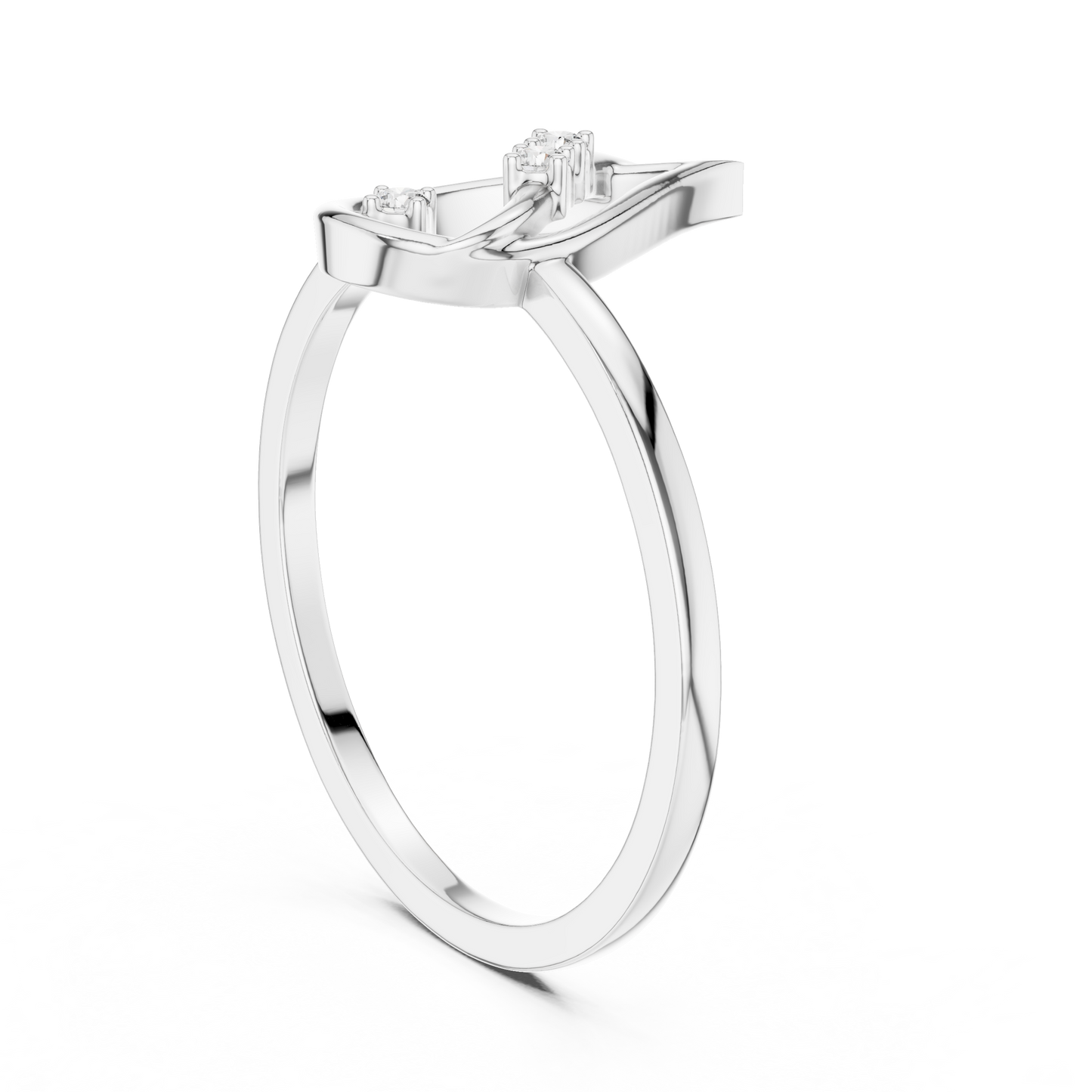 Round Lab Grown Diamond Flame Teardrop Ring