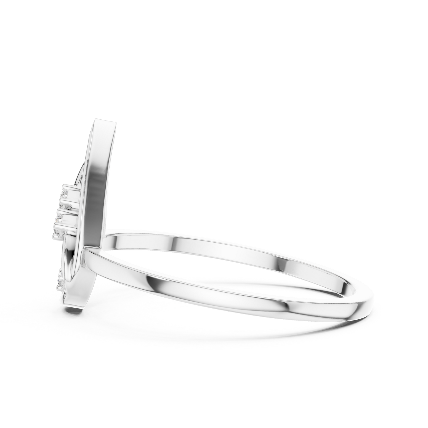 Round Lab Grown Diamond Flame Teardrop Ring