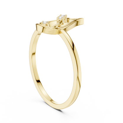 Round Lab Grown Diamond Flame Teardrop Ring